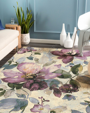 Ковер монгольский 6A2359-1 Hunnu (Шерсть, фиолетовый)