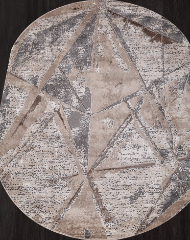 Ковер турецкий 04022C овальный ARMINA (PP Heatset Высокоплотный, бежевый, серый)