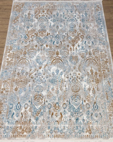 Ковер российский 20104-25054 Премиум (Полиэстер, серый, голубой)