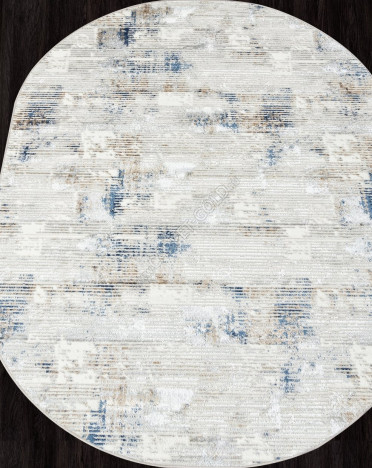 Ковер турецкий DA492-635 ANTEP (Полиэстер, серый, голубой) овальный