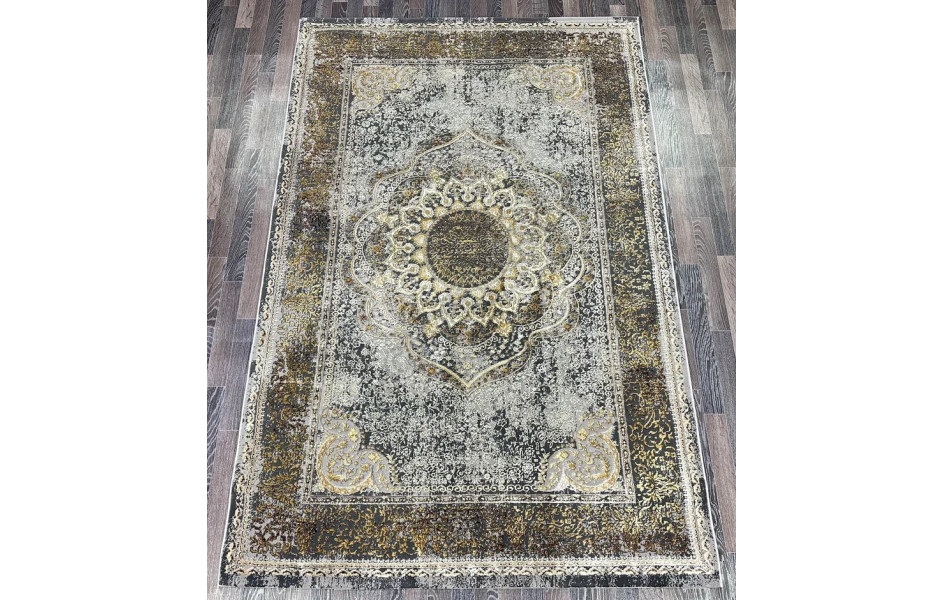 Ковер турецкий LisaA3503A_IVORY MUSTARD прямоугольный