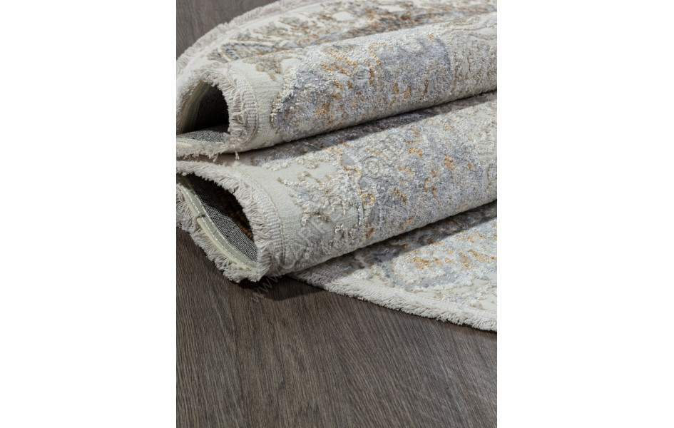 Ковер 06066A - GREY FDY / CREAM HB - Овал - коллекция SAHARA