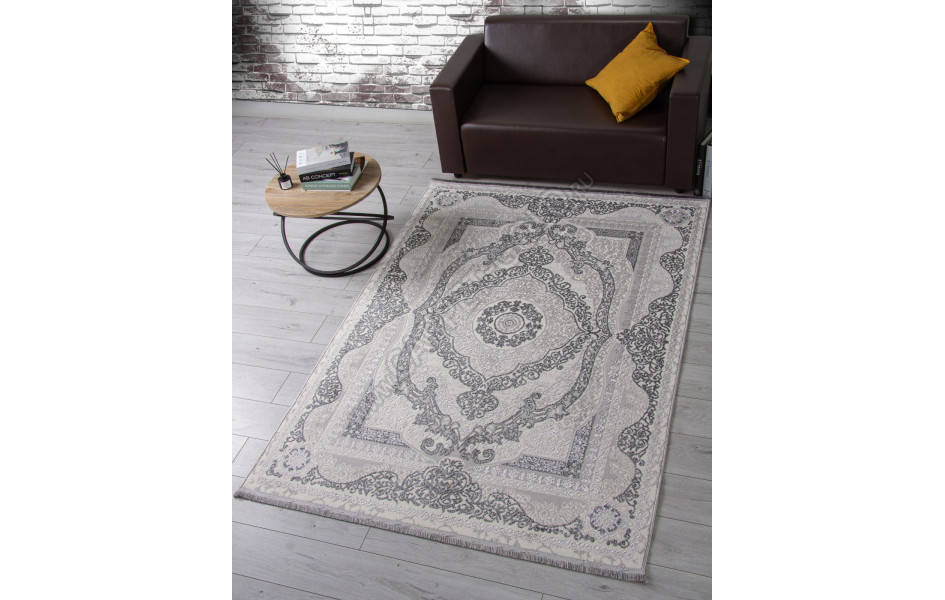 Ковер 3098G - GREY / GREY - Прямоугольник - коллекция LORA